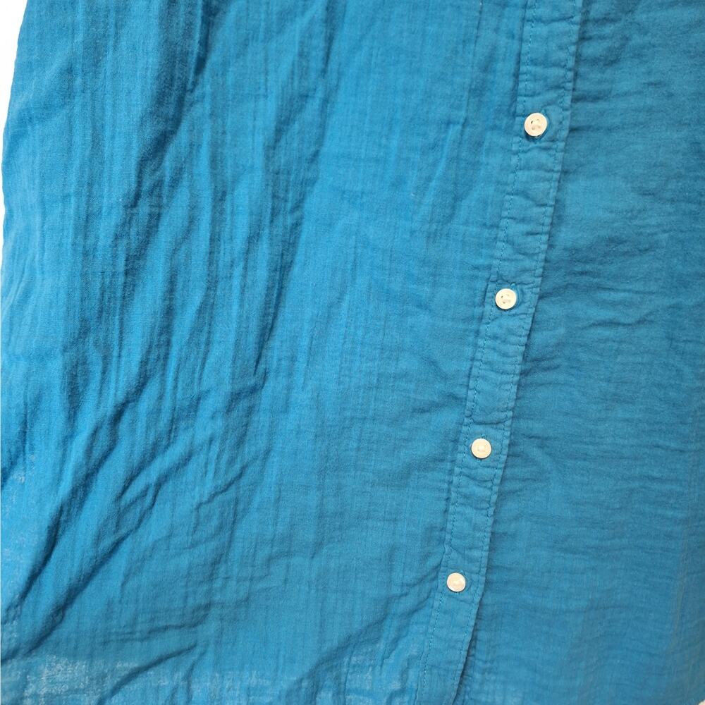 St John's Bay Womens Cotton Shirt Sz XXL Teal Turquoise - Picture 3 of 7